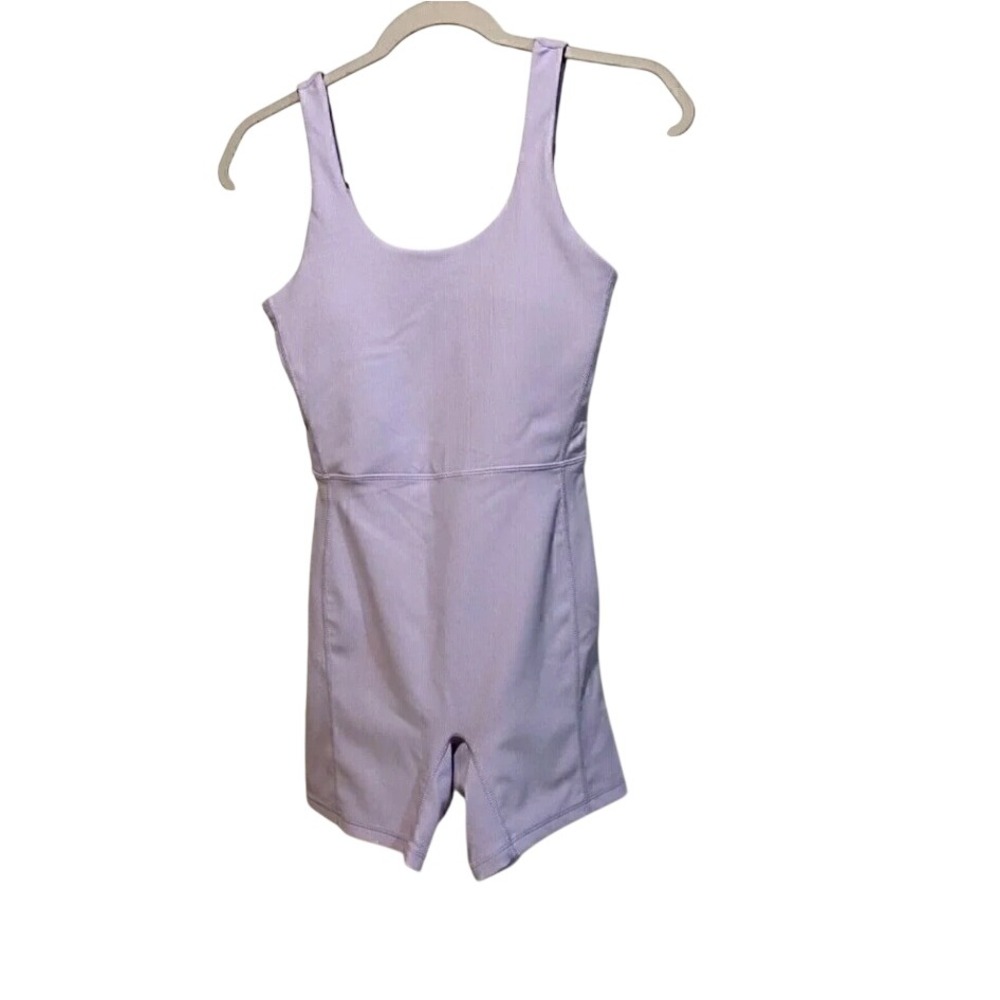 WILO Rib Romper Lilac Purple Sleeveless Activewear Unitard Womens XS Sporty NWT